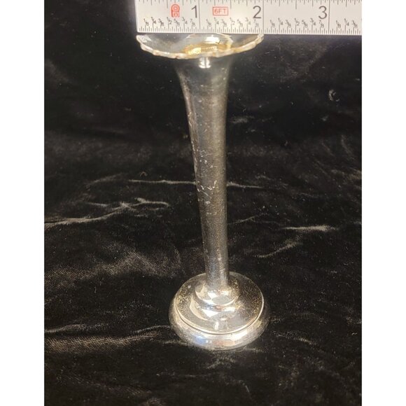 Vintage Silver-Plated Trumpet Bud Vase - Picture 8 of 16